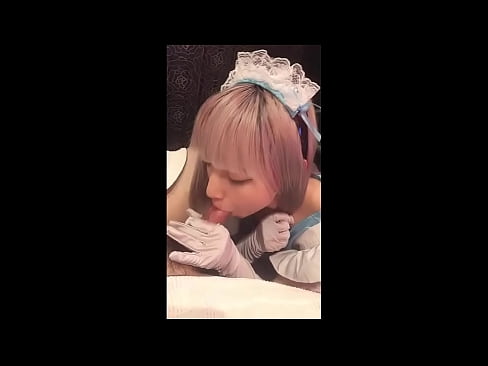 ❤️ Idol Seapánach [mayuka], culaith maid na Fraince, cuid 1, blowjob agus jerk off le lotion ❤️  Gnéas  linn